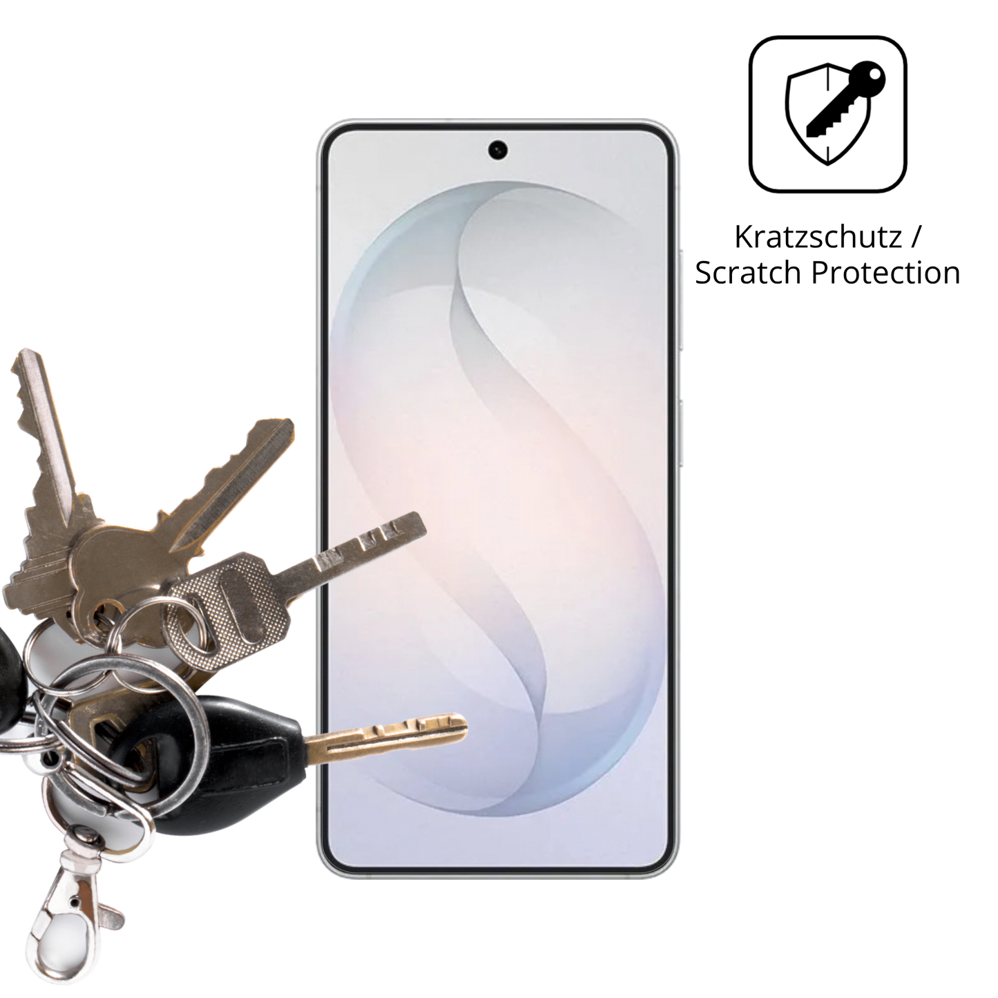 Schutz gegen Kratzer auf dem Samsung Galaxy S26 Plus Glas durch Schlüssel oder Ähnliches