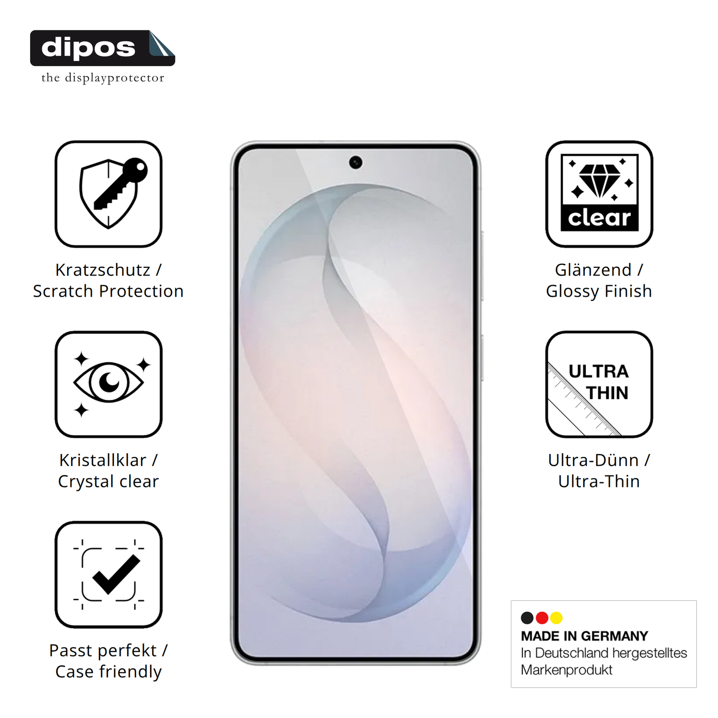 Displayschutz hergestellt in Deutschland, höchste Qualität made in Germany