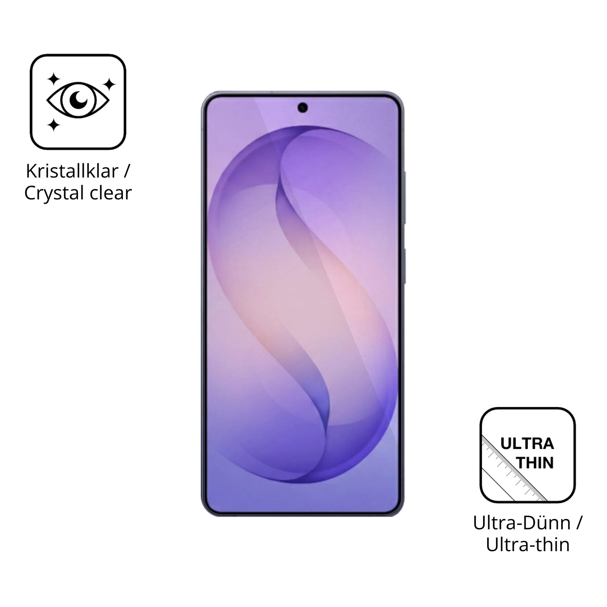 Dünne und klare Folie passend zugeschnitten für Samsung Galaxy S26 Ultra