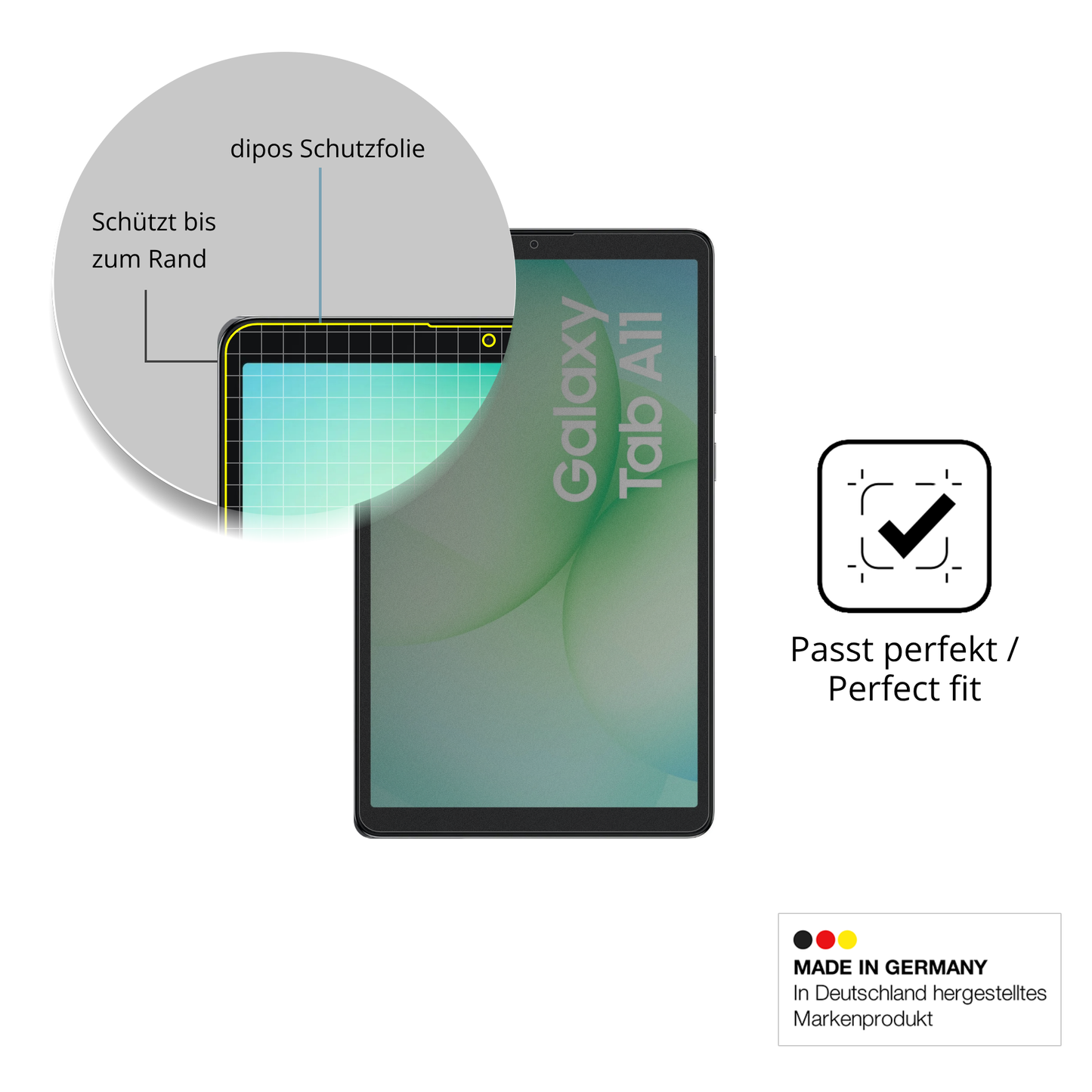Schutz gegen Kratzer auf dem Samsung Galaxy Tab A11 Glas durch Schlüssel oder Ähnliches