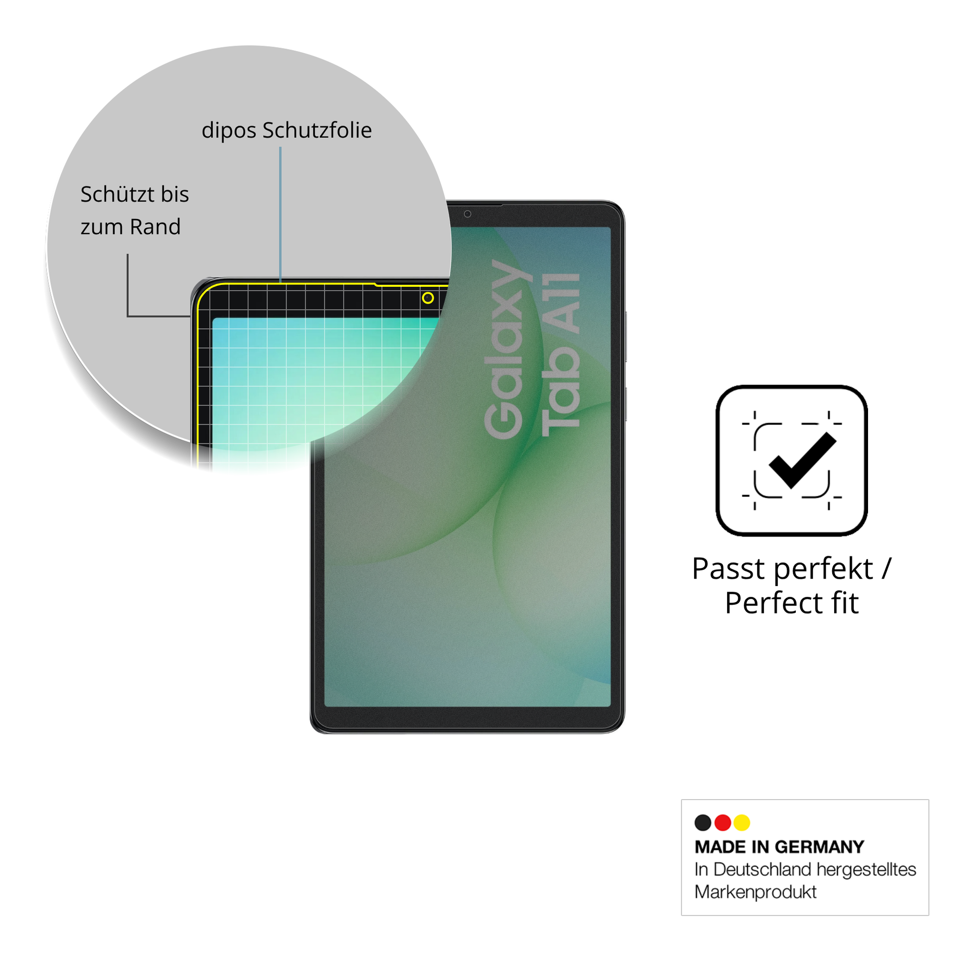 Schutz gegen Kratzer auf dem Samsung Galaxy Tab A11 Glas durch Schlüssel oder Ähnliches