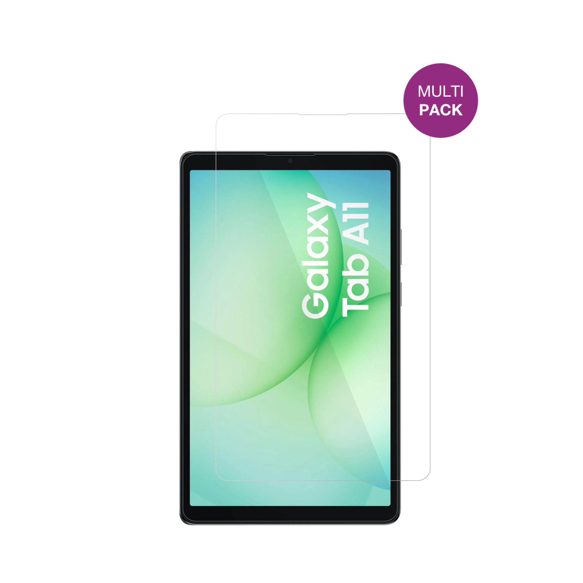 SamsungGalaxy Tab A11 mit aufgebrachter dipos Displayschutzfolie, glasklare Darstellung ohne Einschränkungen