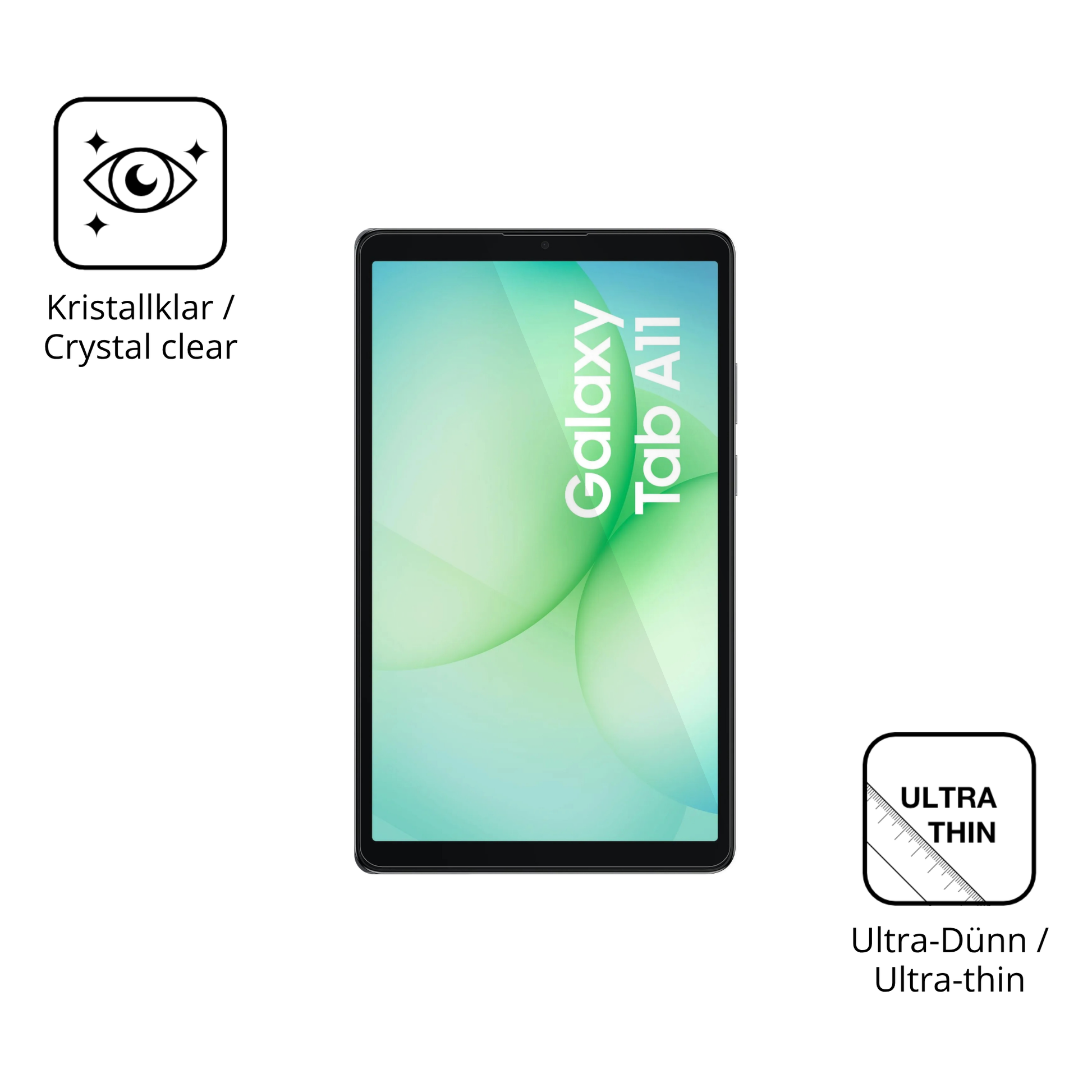 Dünne und klare Folie passend zugeschnitten für Samsung Galaxy Tab A11