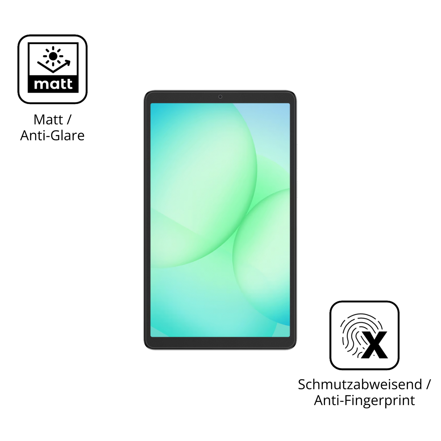 Dünne und entspiegelnde Folie passend zugeschnitten für samsunggalaxy tab a11 8.7 zoll