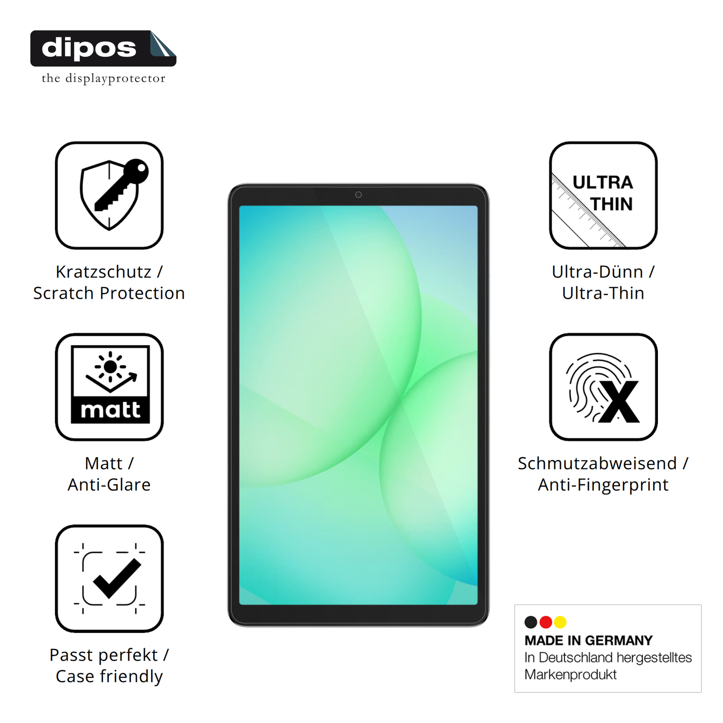 Displayschutz hergestellt in Deutschland, höchste Qualität made in Germany
