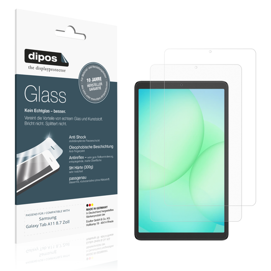 Matte Displayschutzfolie von dipos passend für samsunggalaxy tab a11 8.7 zoll, 9H kratzfest und blasenfrei montiert