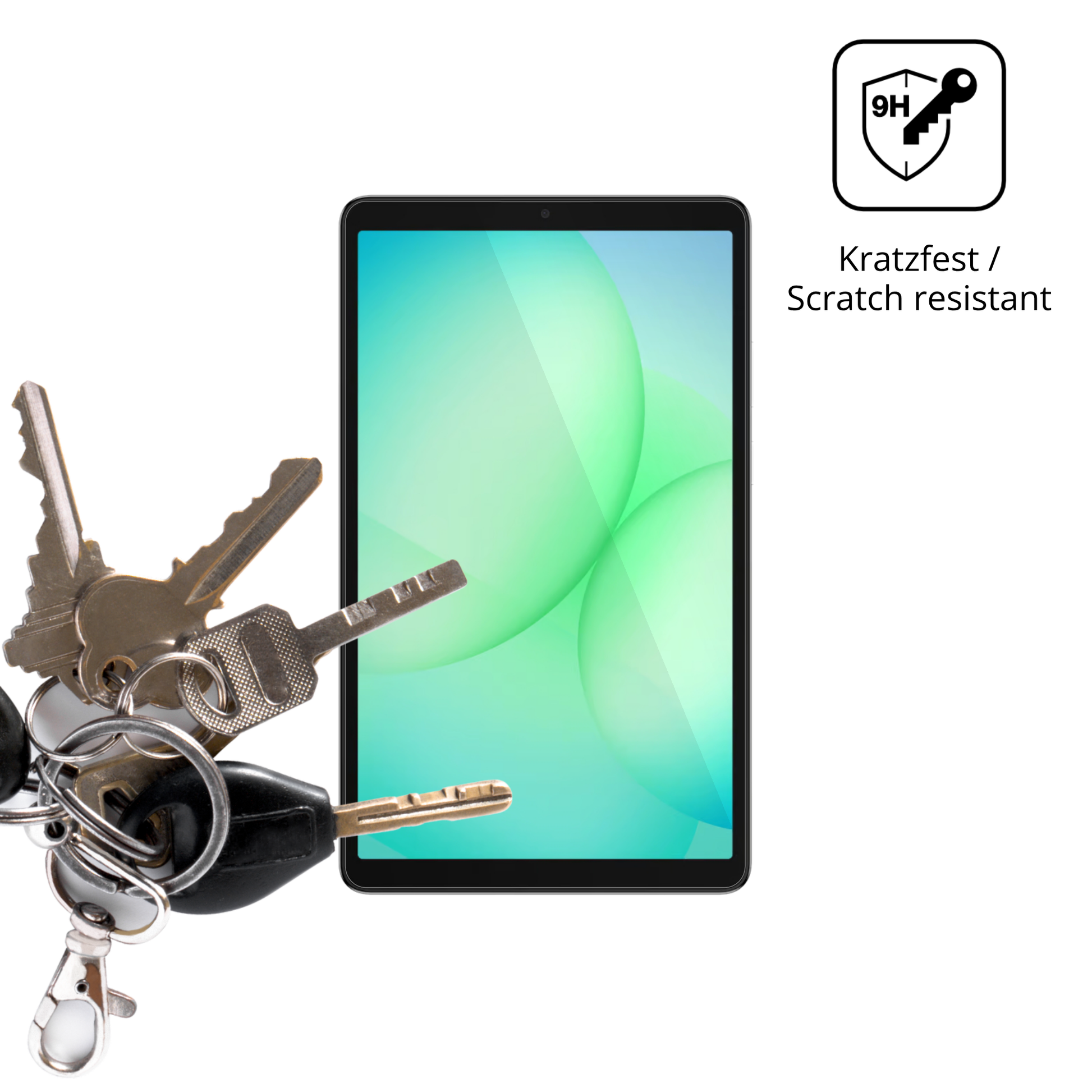 dipos Displayschutz für samsunggalaxy tab a11 8.7 zoll, transparente Oberfläche, perfekte Passform auch für die Rundungen