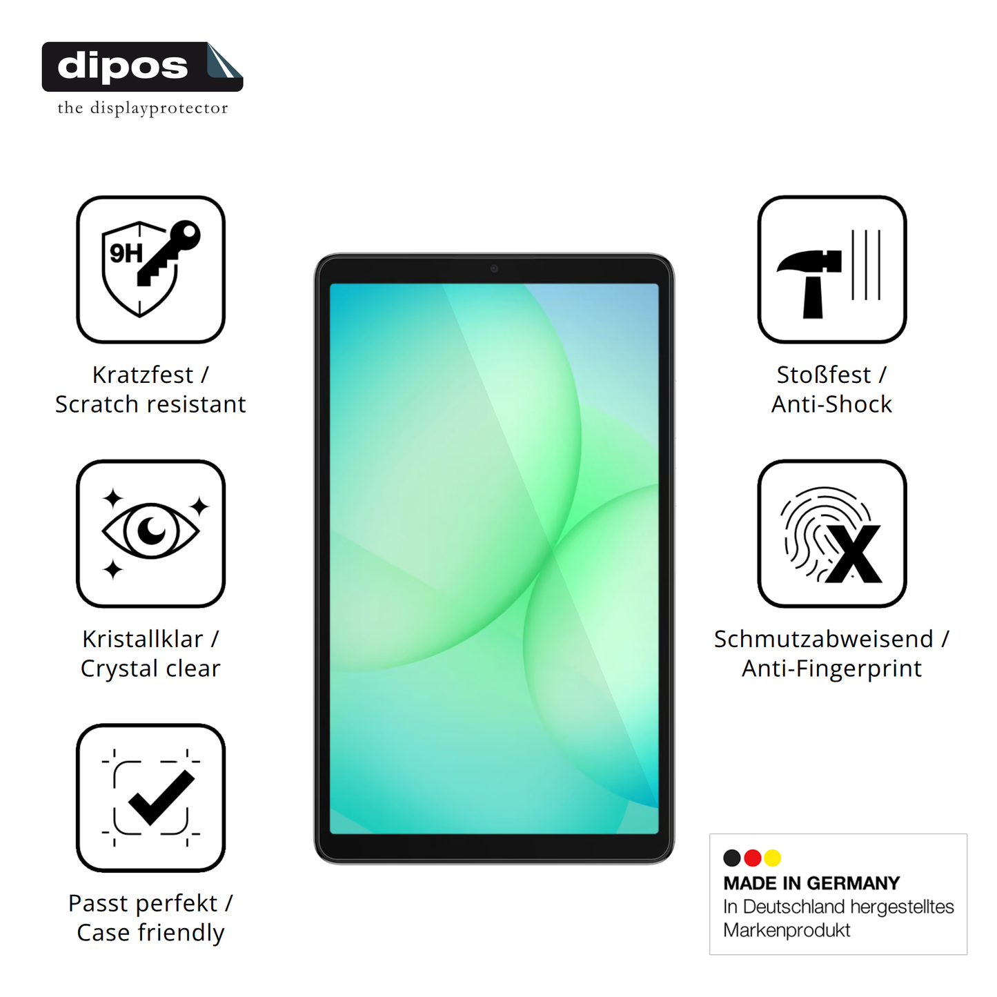 Displayschutz hergestellt in Deutschland, höchste Qualität made in Germany