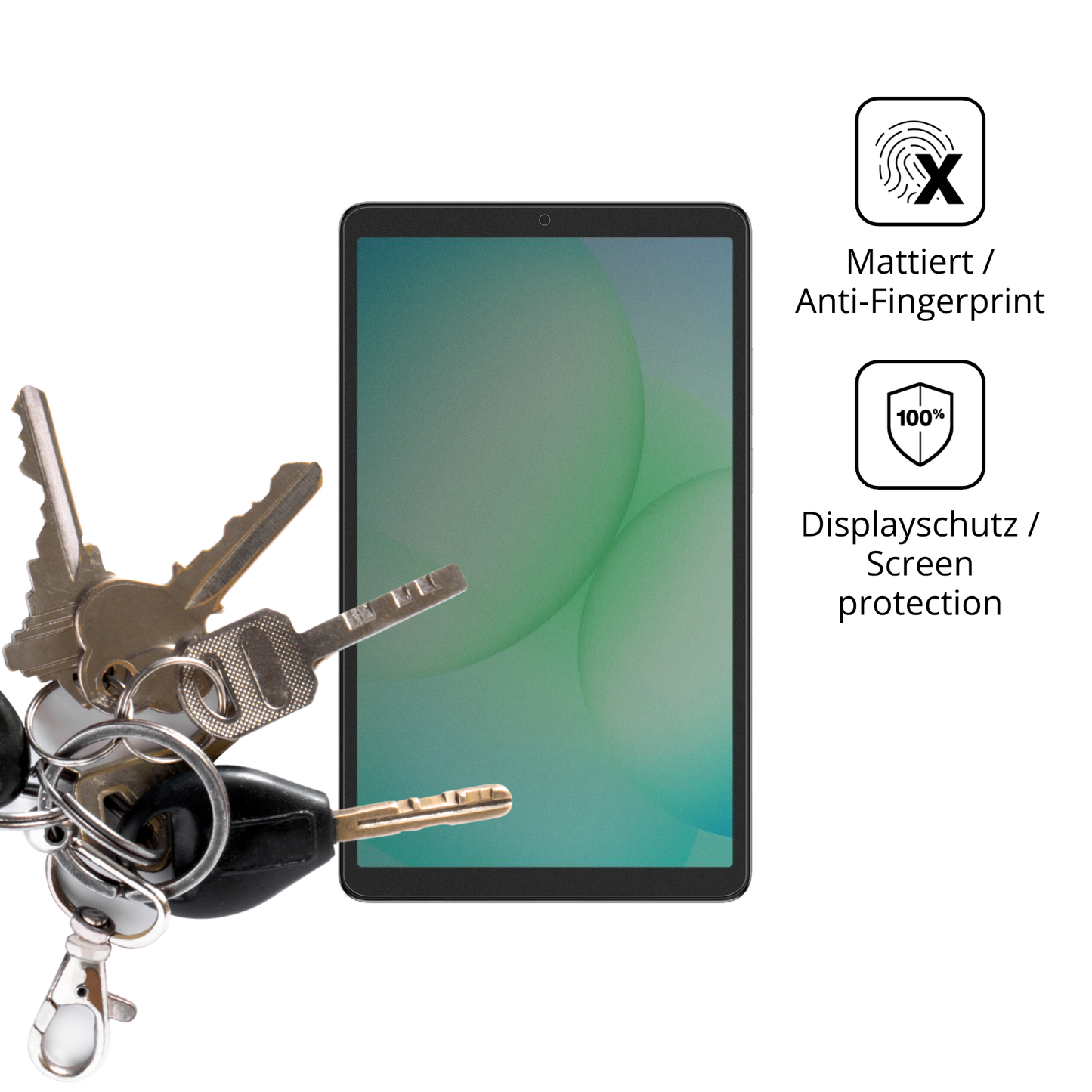 dipos Displayschutz für samsunggalaxy tab a11 plus, mattierte Oberfläche, Blickschutzfilter und perfekter Passform