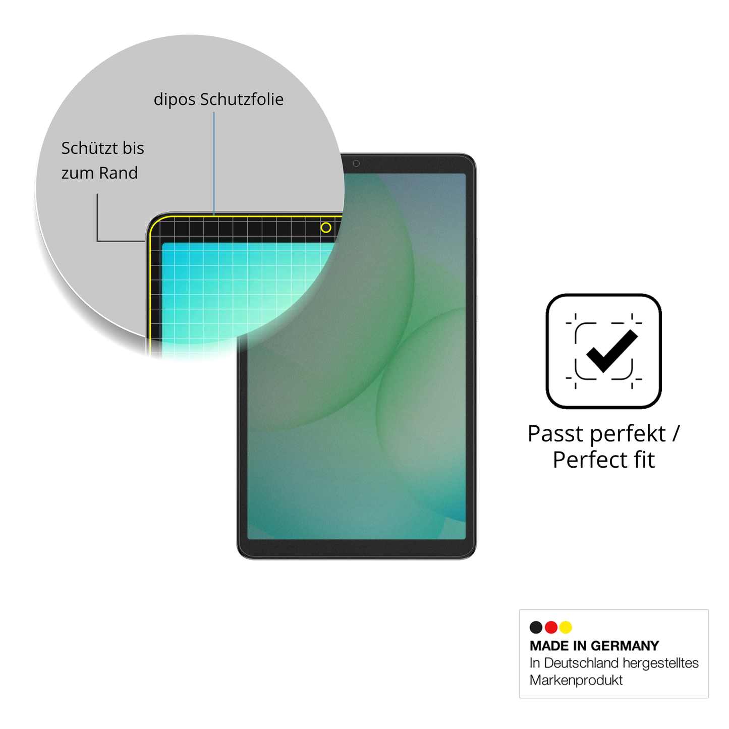 Schutz gegen Kratzer auf dem samsunggalaxy tab a11 plus Glas durch Schlüssel oder Ähnliches
