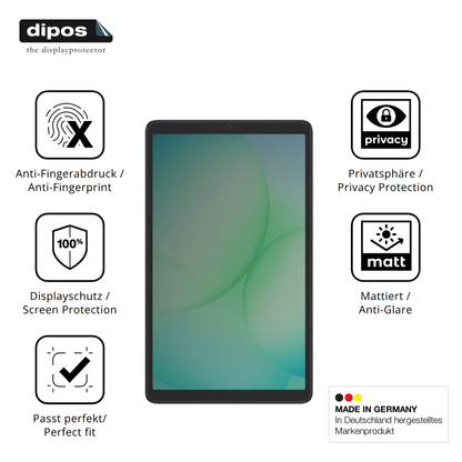 Privatsphäre-Schutz durch Sichtschutz-Folie passend zugeschnitten für samsunggalaxy tab a11 plus