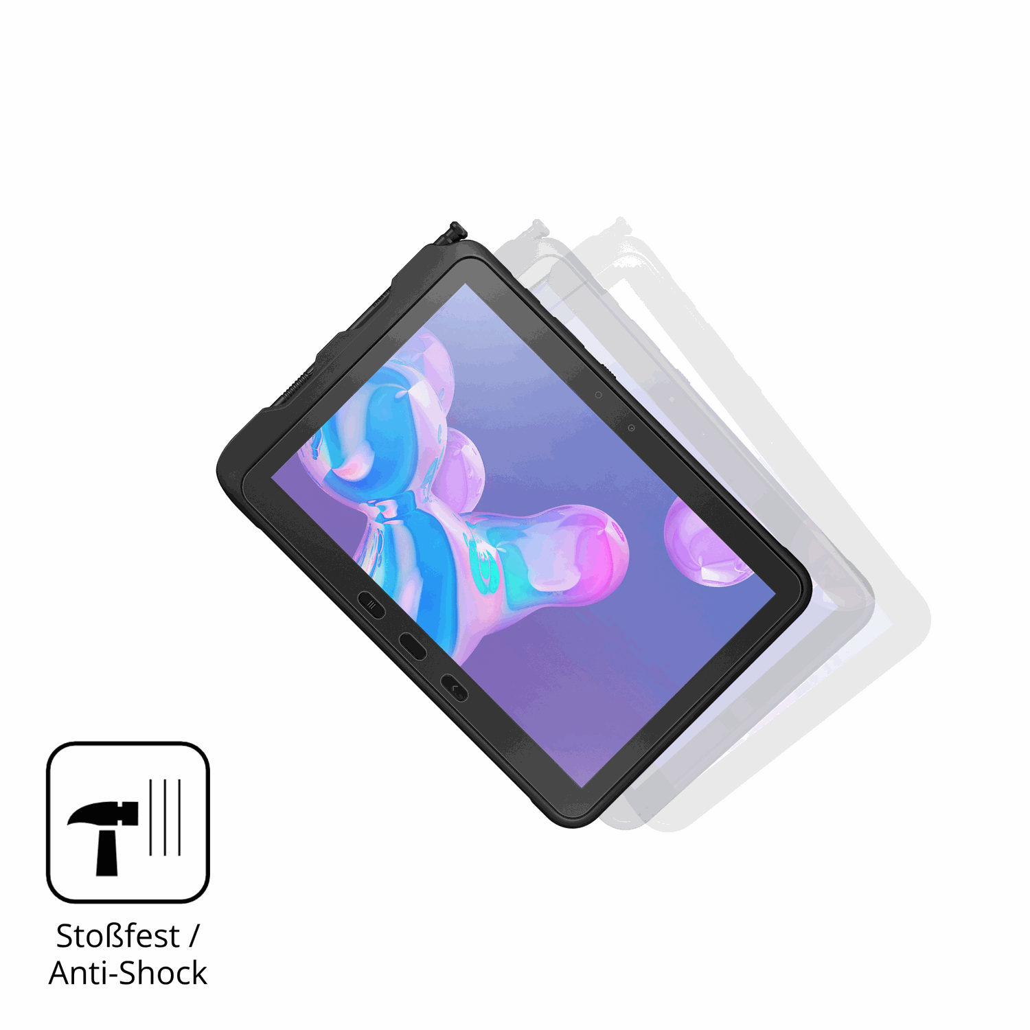 Schutz gegen Kratzer auf dem Samsung Galaxy Tab Active 5 Pro Glas durch Schlüssel, Stöße gegen die Tischkante oder Stürze