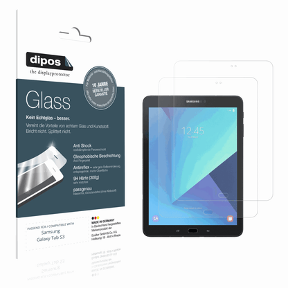 Matte Displayschutzfolie von dipos passend für Samsung Galaxy Tab S3, 9H kratzfest und blasenfrei montiert