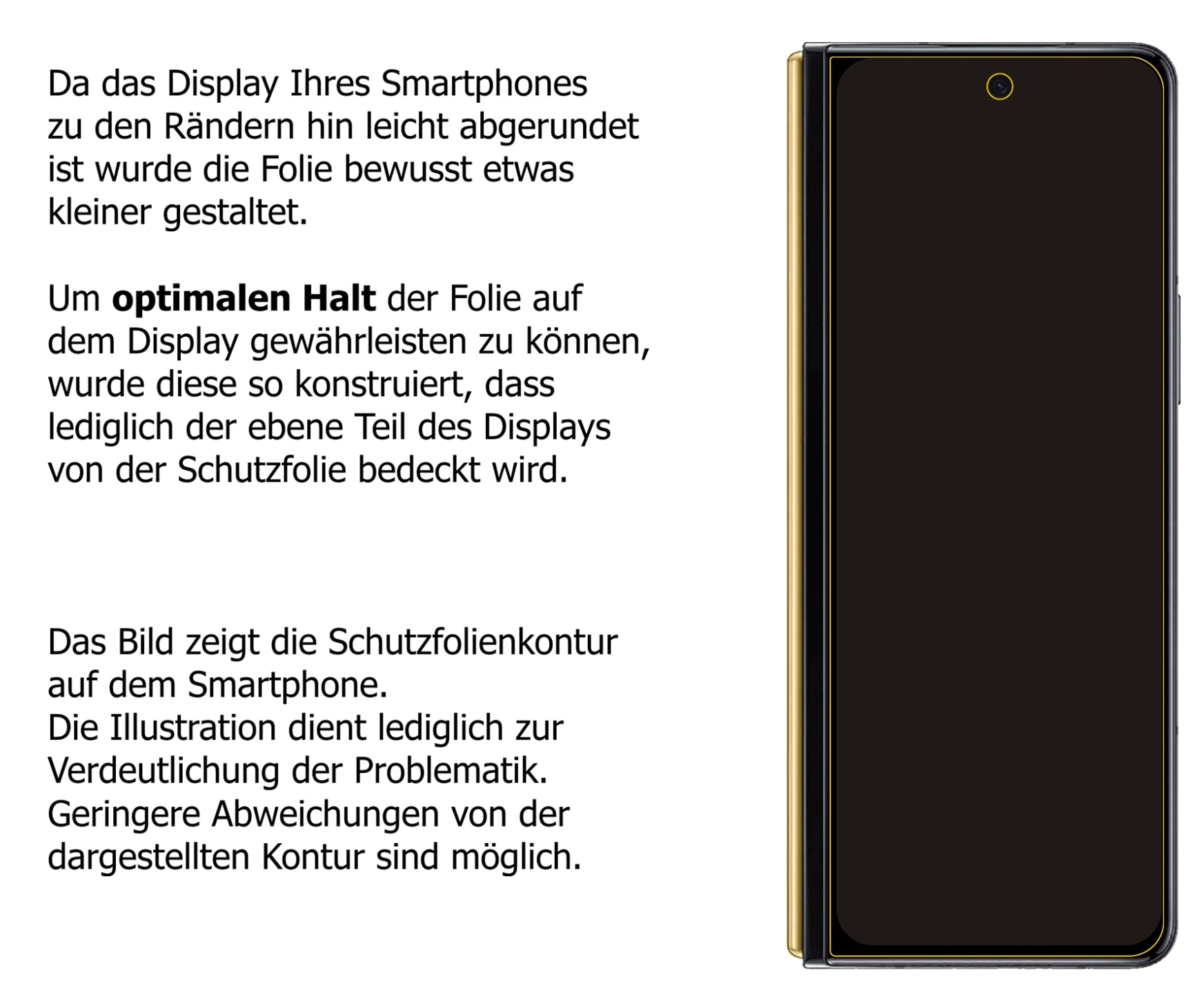Schutzfolie mit optimaler Passform, zur Verwendung mit Hüllen geeignet