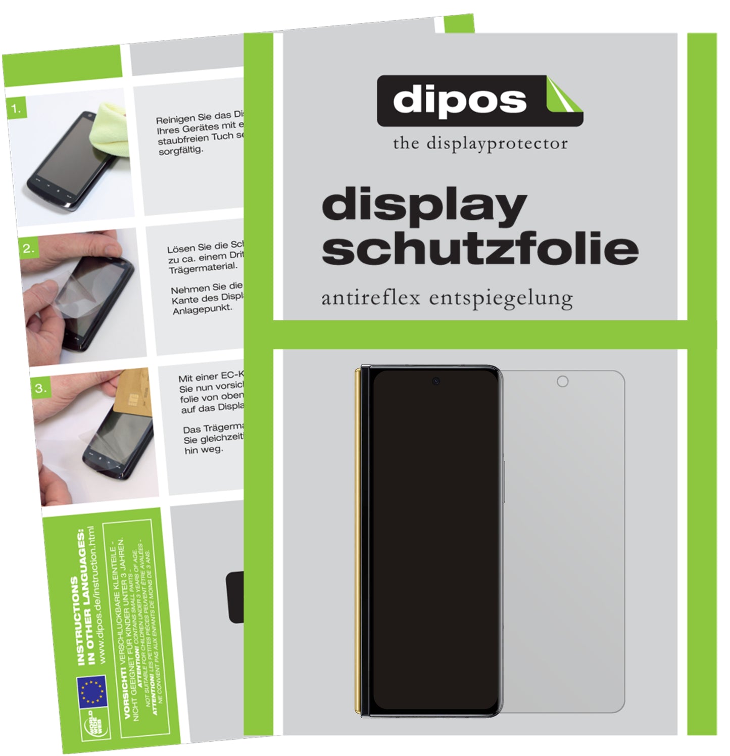 Matte Displayschutzfolie von dipos passend für Samsung Galaxy W22, präziser Zuschnitt und blasenfrei montiert