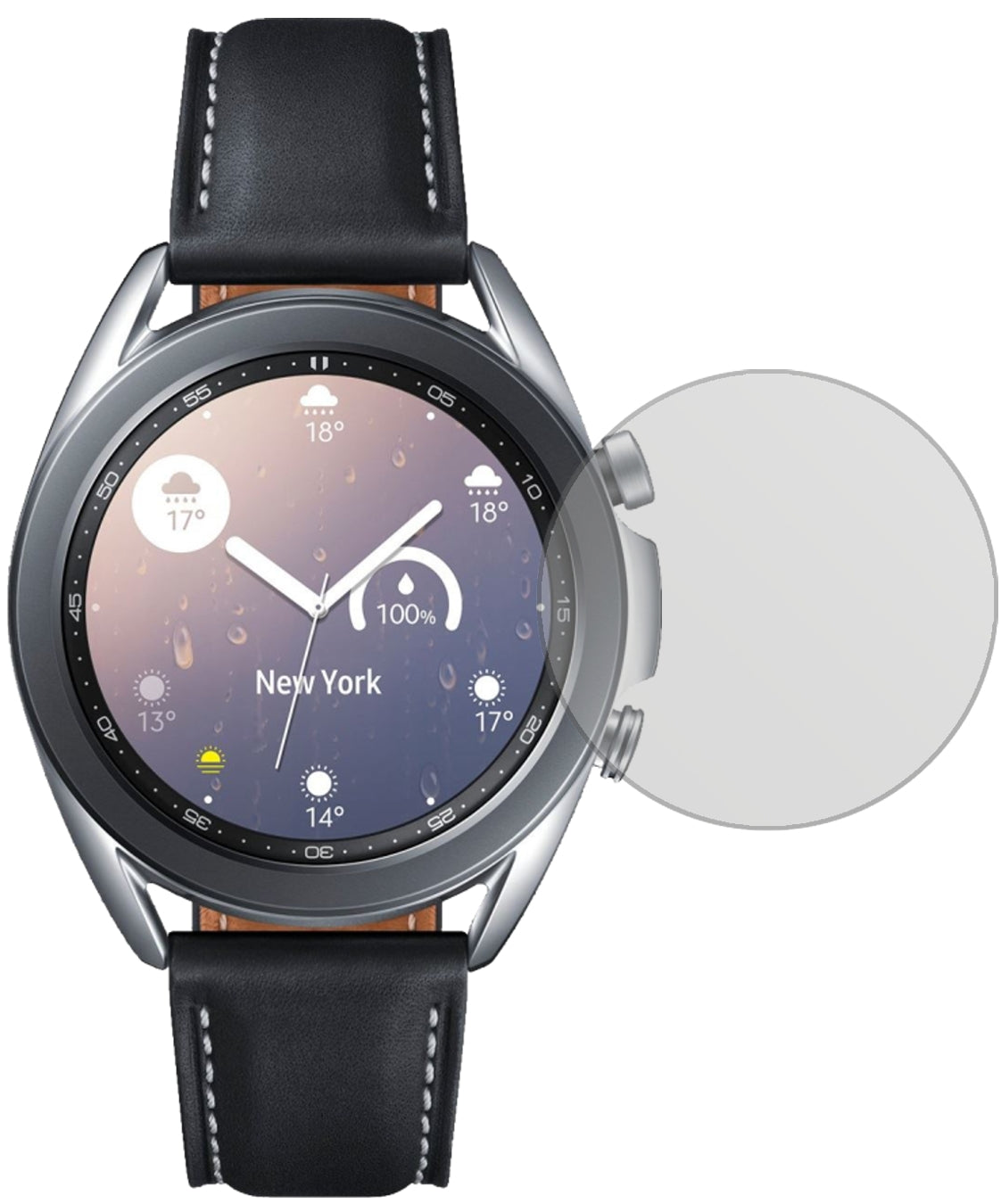 5x Schutzfolie matt für Samsung Galaxy Watch 3 (45mm) Display-Schutzfolie