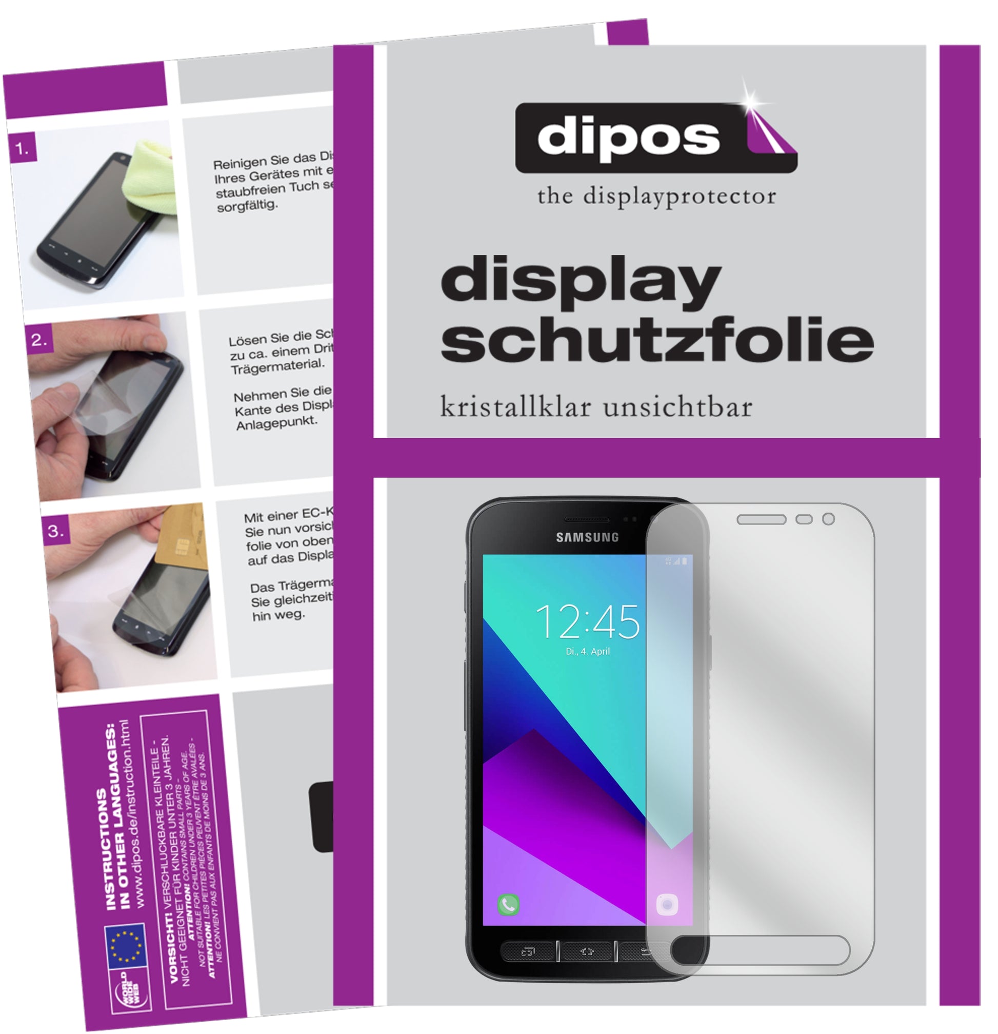 Kristallklare, dünne Schutzfolie: Kratzfest & passgenau für Samsung-Galaxy Xcover 4