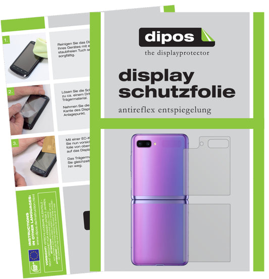 6x Schutzfolie matt für Samsung Galaxy Z Flip Rückseite Display-Schutzfolie