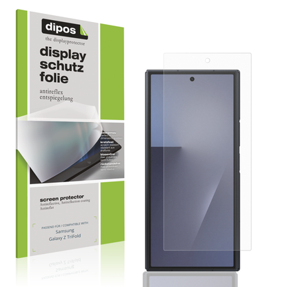 Matte Displayschutzfolie von dipos passend für Samsung Galaxy Z TriFold Aussenseite, präziser Zuschnitt und blasenfrei montiert