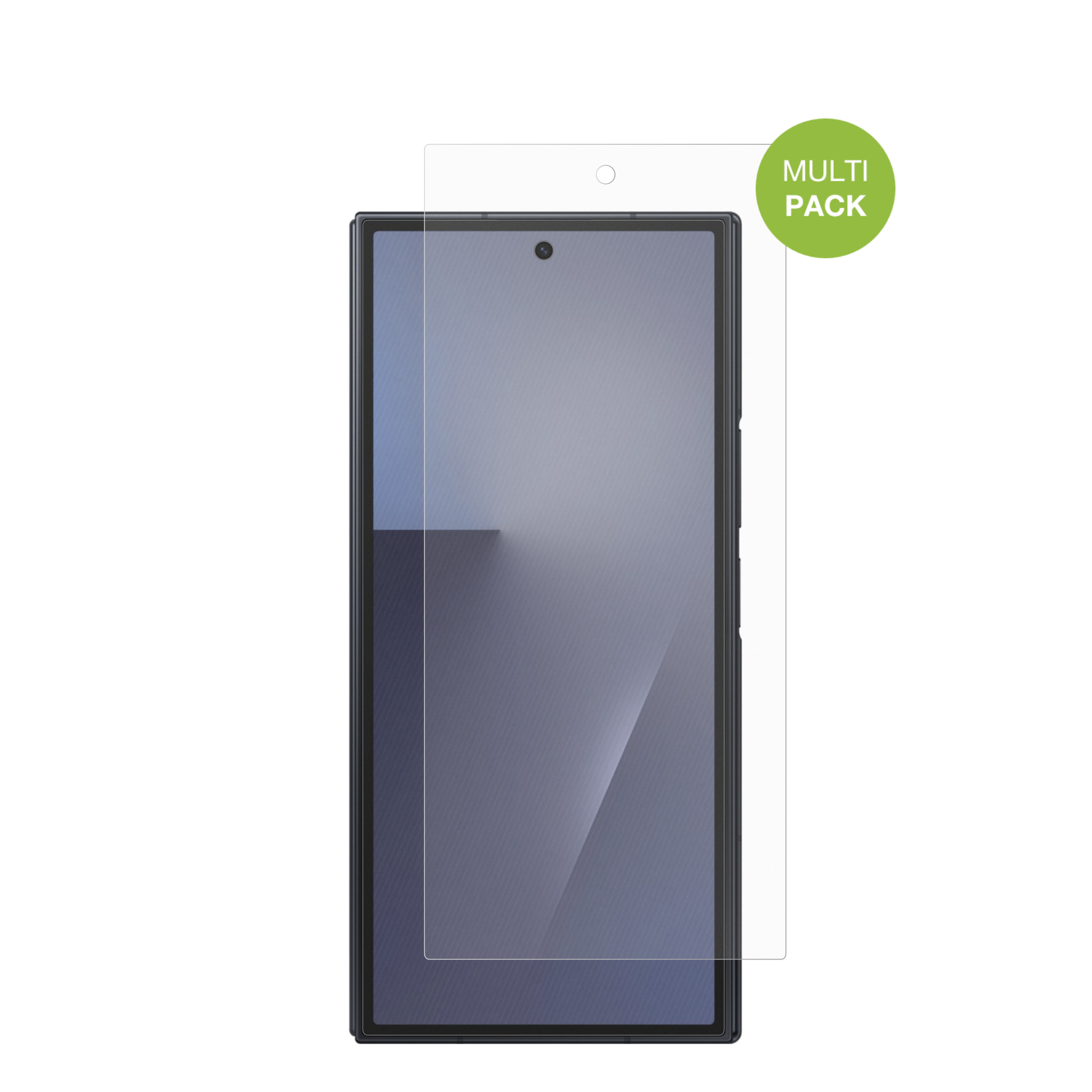 SamsungGalaxy Z TriFold Aussenseite mit aufgebrachter dipos Displayschutzfolie, die lästige Fingerabdrücke minimiert