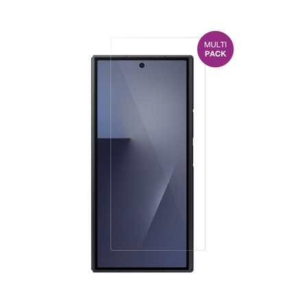 SamsungGalaxy Z TriFold Aussenseite mit aufgebrachter dipos Displayschutzfolie, glasklare Darstellung ohne Einschränkungen