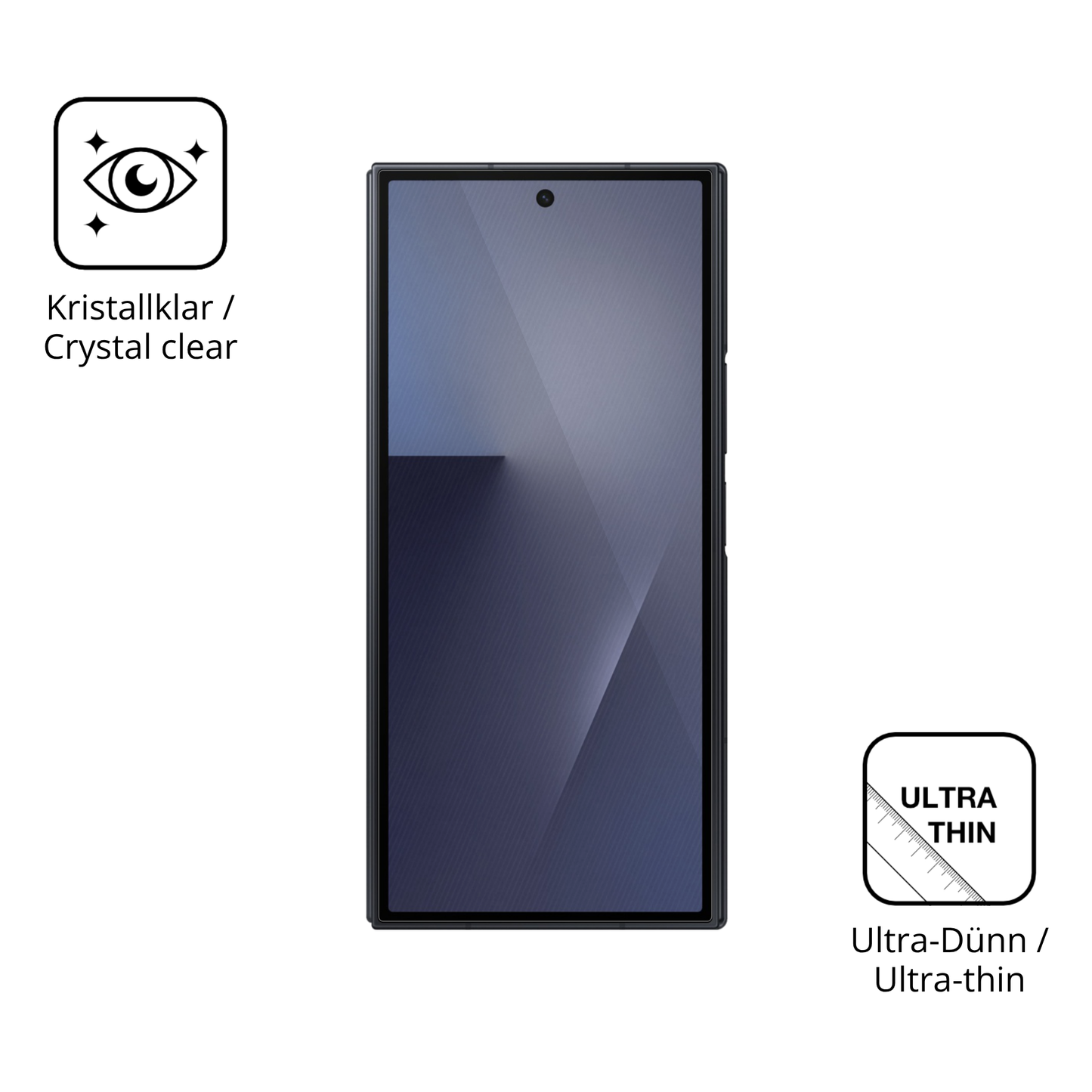 Dünne und klare Folie passend zugeschnitten für Samsung Galaxy Z TriFold Aussenseite