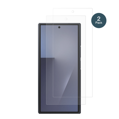 SamsungGalaxy Z TriFold Aussenseite mit aufgebrachter dipos Panzerfolie, die lästige Fingerabdrücke minimiert