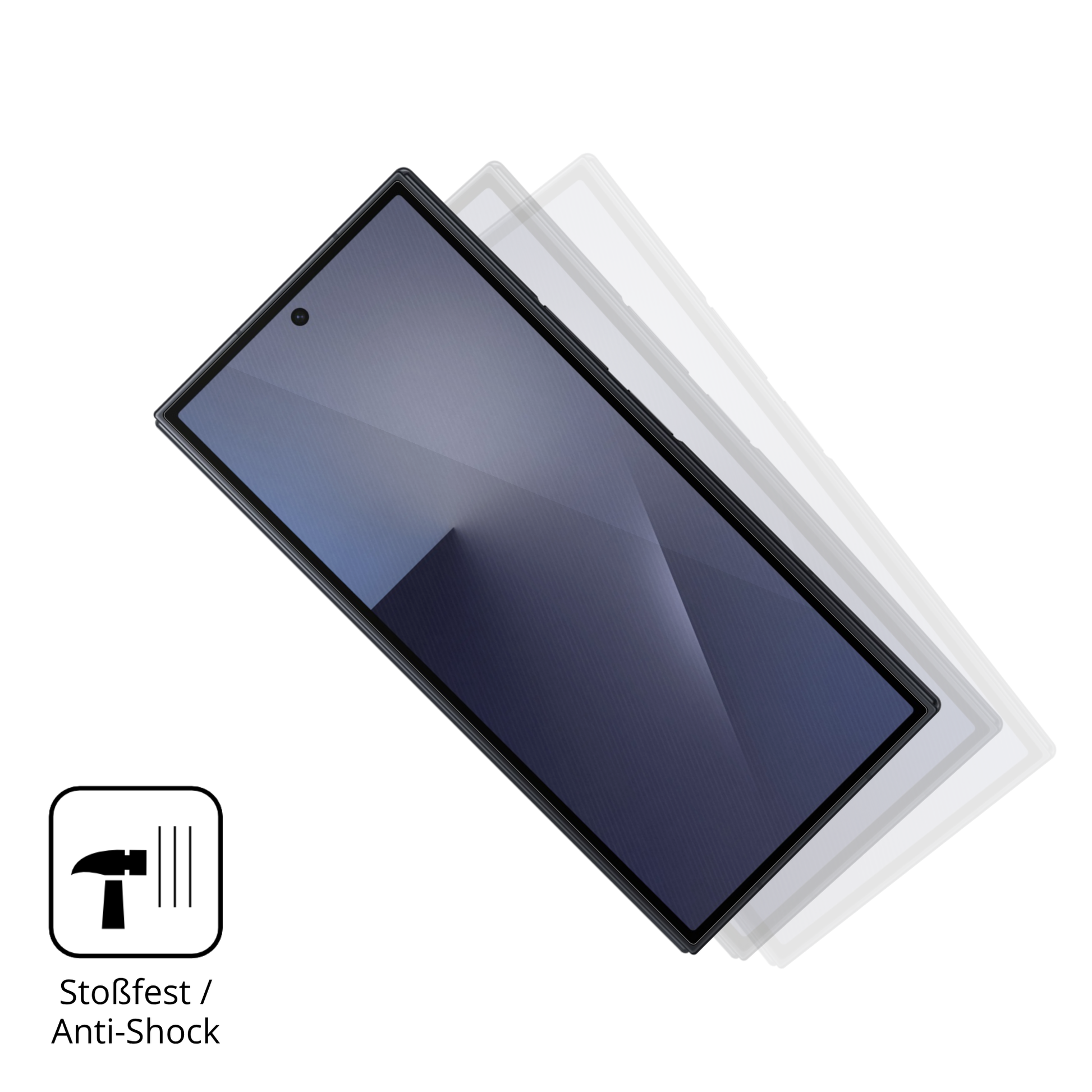 Schutz gegen Kratzer auf dem Samsung Galaxy Z TriFold Aussenseite Glas durch Schlüssel, Stöße gegen die Tischkante oder Stürze