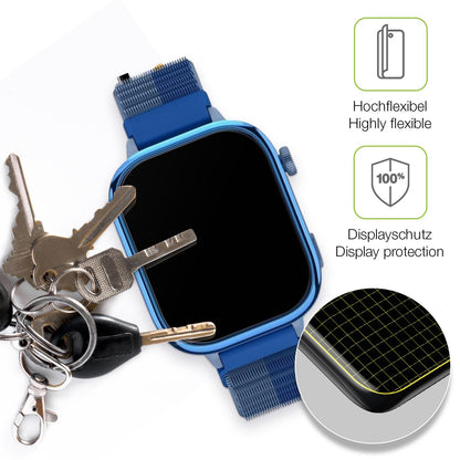 dipos Displayschutz für Sanorum T40 4G Smartwatch, transparente Oberfläche, perfekte Passform auch für die Rundungen