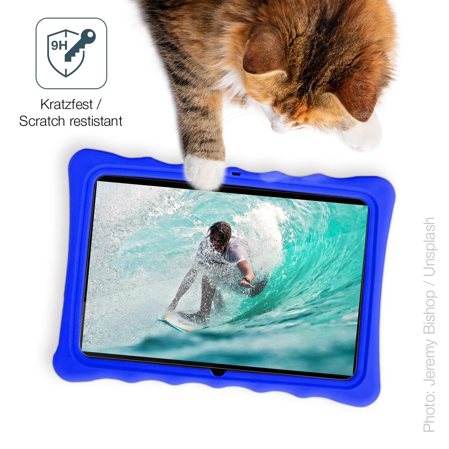 dipos Displayschutz für SaveFamily Evolution Kids Tablet, transparente Oberfläche, perfekte Passform auch für die Rundungen