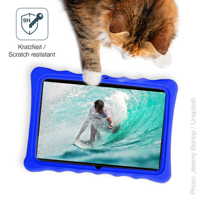 dipos Displayschutz für SaveFamily Evolution Kids Tablet, transparente Oberfläche, perfekte Passform auch für die Rundungen