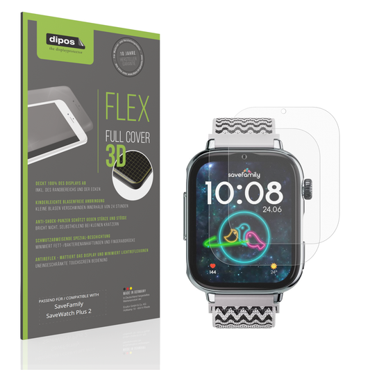 Matte Displayschutzfolie von dipos passend für SaveFamily SaveWatch Plus 2, 100% Displayabdeckung und blasenfreie Montage