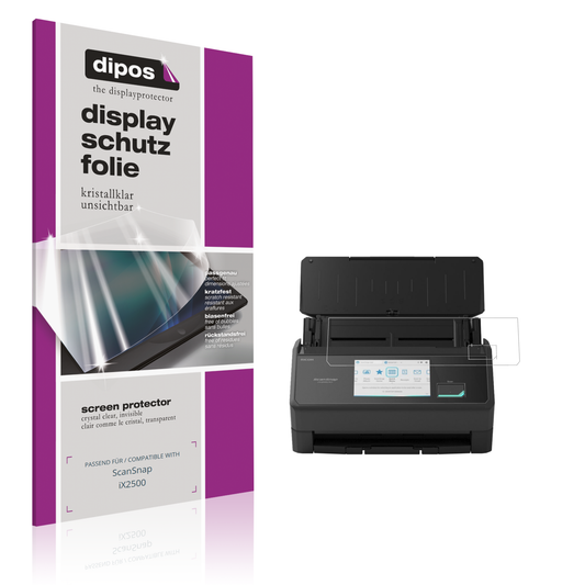 Klare Displayschutzfolie von dipos passend für ScanSnap iX2500, präziser Zuschnitt und blasenfrei montiert