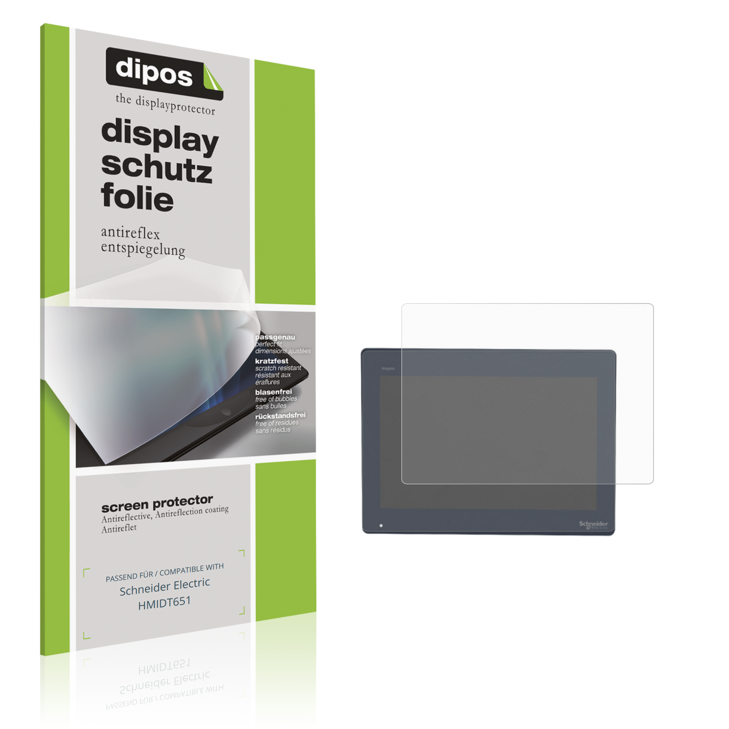 Matte Displayschutzfolie von dipos passend für schneider electrichmidt651, präziser Zuschnitt und blasenfrei montiert