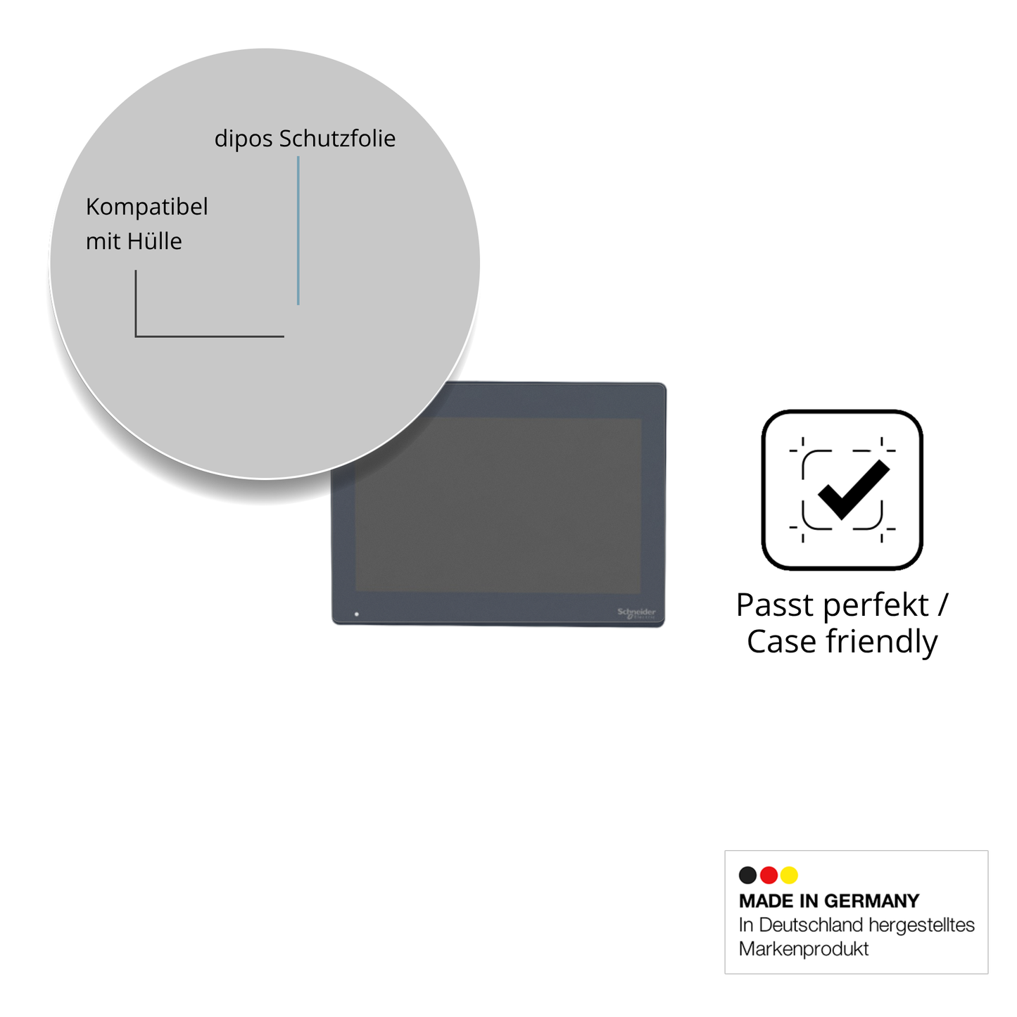 Schutzfolie mit optimaler Passform, zur Verwendung mit Hüllen geeignet