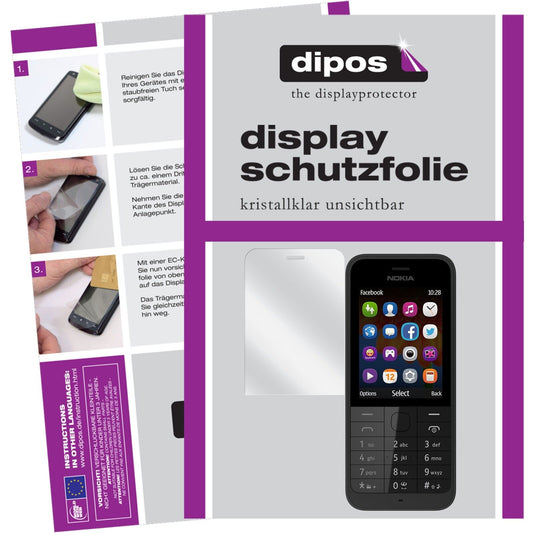 Klare Displayschutzfolie von dipos passend für 225 Nokia, präziser Zuschnitt und blasenfrei montiert