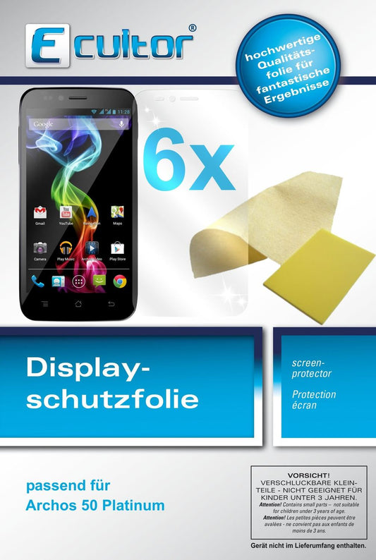Klare Displayschutzfolie von dipos passend für 50 Platinum Archos, präziser Zuschnitt und blasenfrei montiert