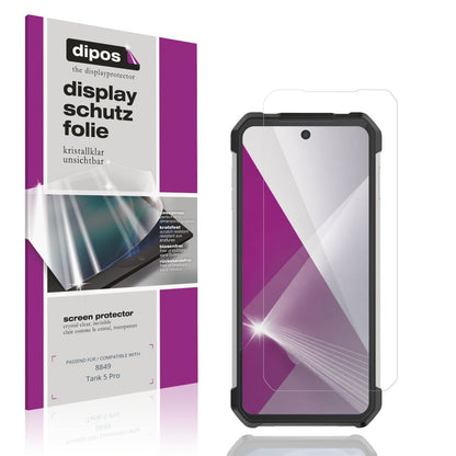 Klare Displayschutzfolie von dipos passend für 8849 Tank 5 Pro, präziser Zuschnitt und blasenfrei montiert