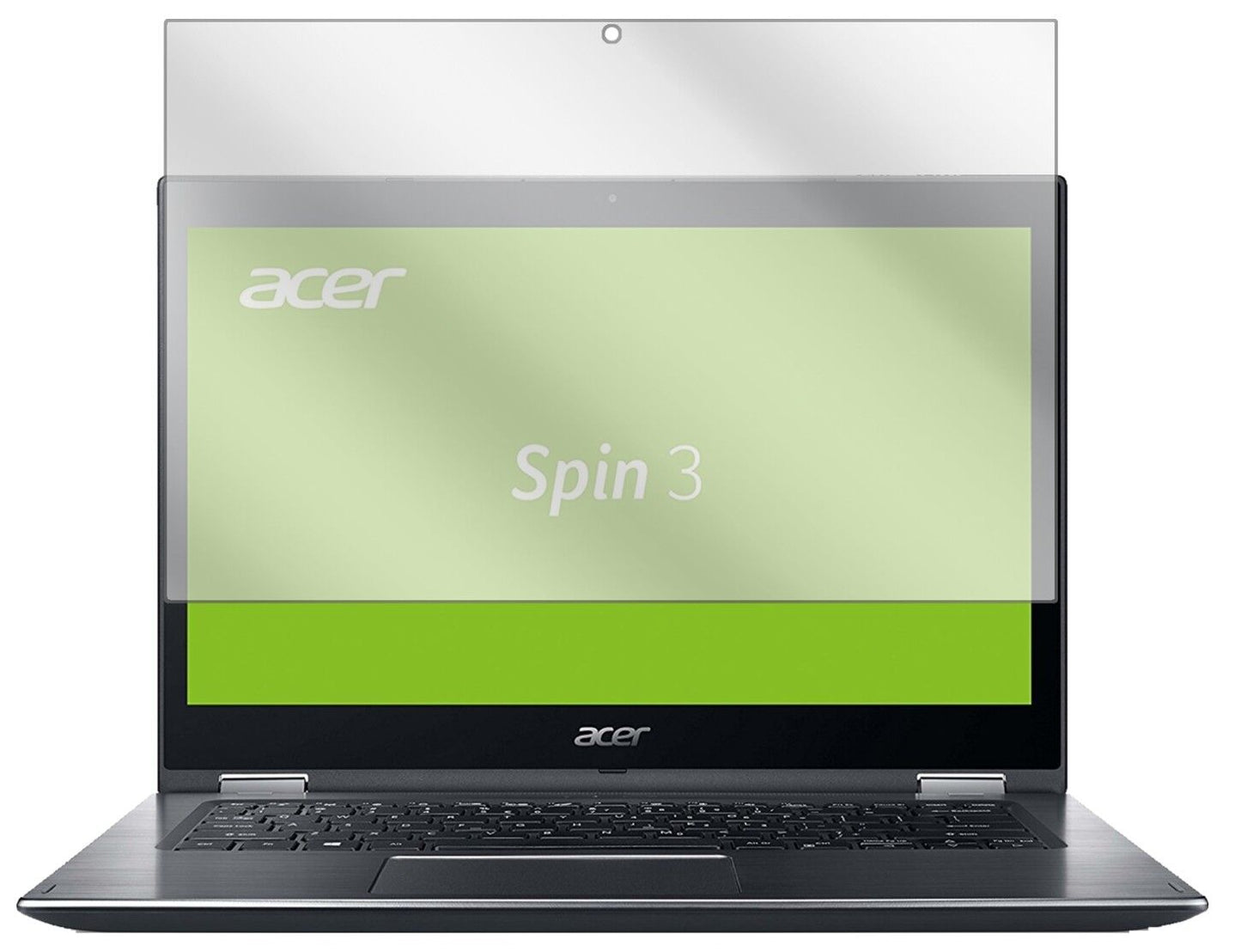 Klare Displayschutzfolie von dipos passend für Acer Spin 3 SP314-51-548L, präziser Zuschnitt und blasenfrei montiert