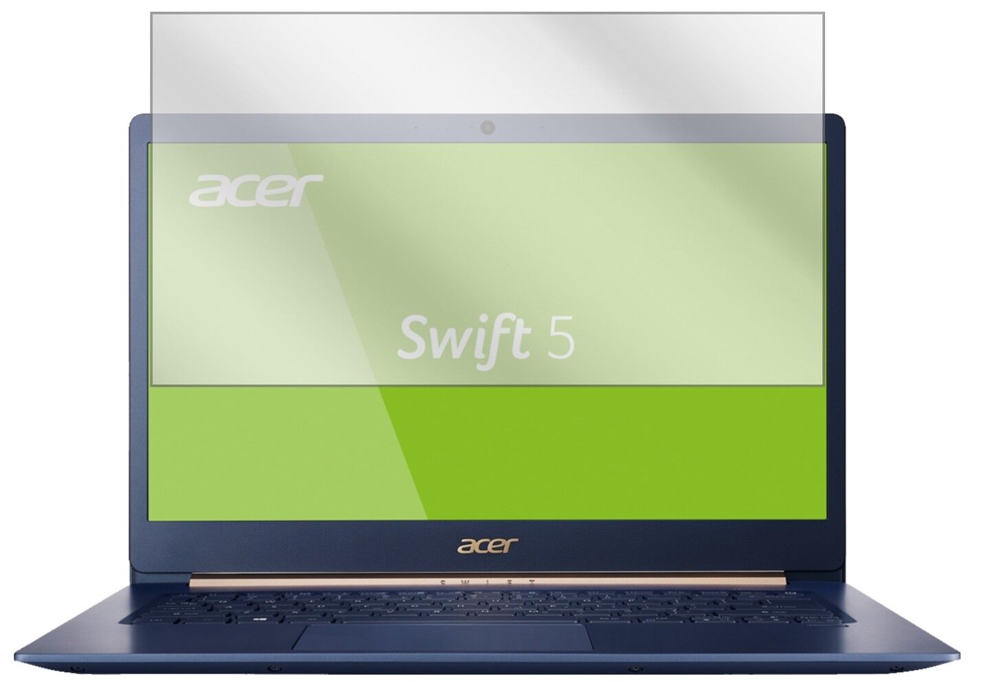 Klare Displayschutzfolie von dipos passend für Acer Swift 5 SF514-52T, präziser Zuschnitt und blasenfrei montiert