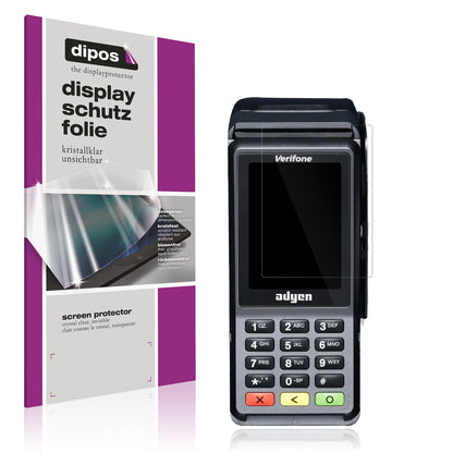 Klare Displayschutzfolie von dipos passend für Adyen V400c Plus, präziser Zuschnitt und blasenfrei montiert