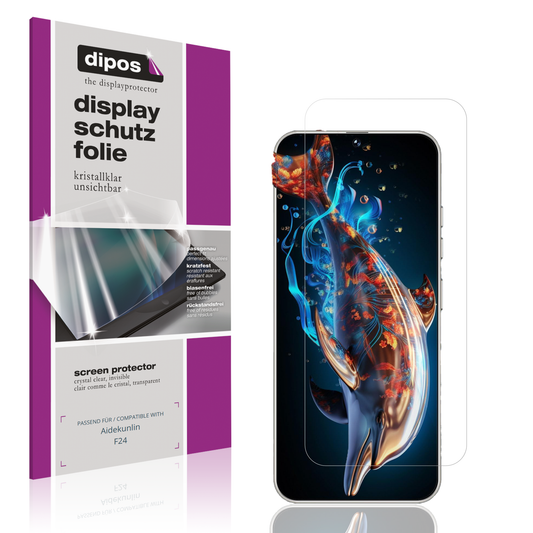 Klare Displayschutzfolie von dipos passend für Aidekunlin F24, präziser Zuschnitt und blasenfrei montiert
