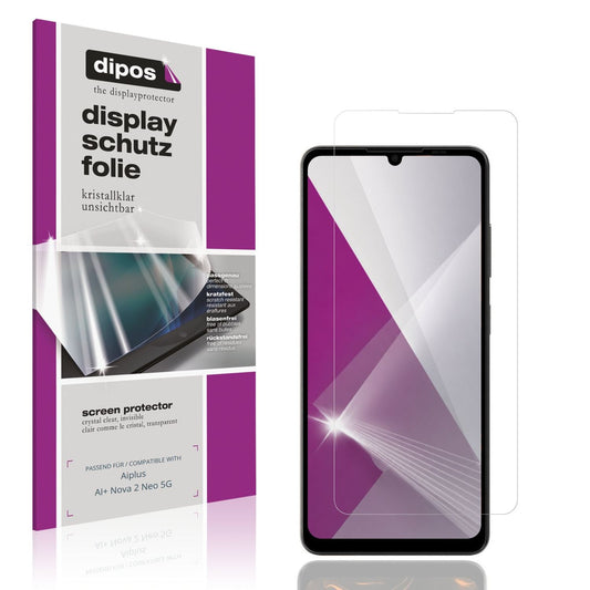 Klare Displayschutzfolie von dipos passend für Aiplus AI+ Nova 2 Neo 5G, präziser Zuschnitt und blasenfrei montiert