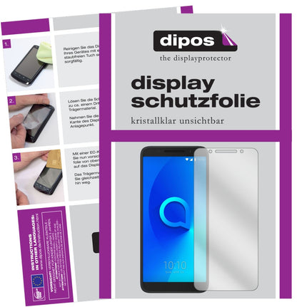 Klare Displayschutzfolie von dipos passend für Alcatel 3, präziser Zuschnitt und blasenfrei montiert
