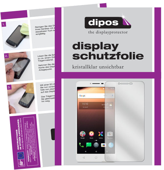 Klare Displayschutzfolie von dipos passend für Alcatel A3 XL, präziser Zuschnitt und blasenfrei montiert