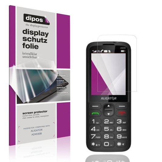 Klare Displayschutzfolie von dipos passend für ALIGATOR AZA930B, präziser Zuschnitt und blasenfrei montiert