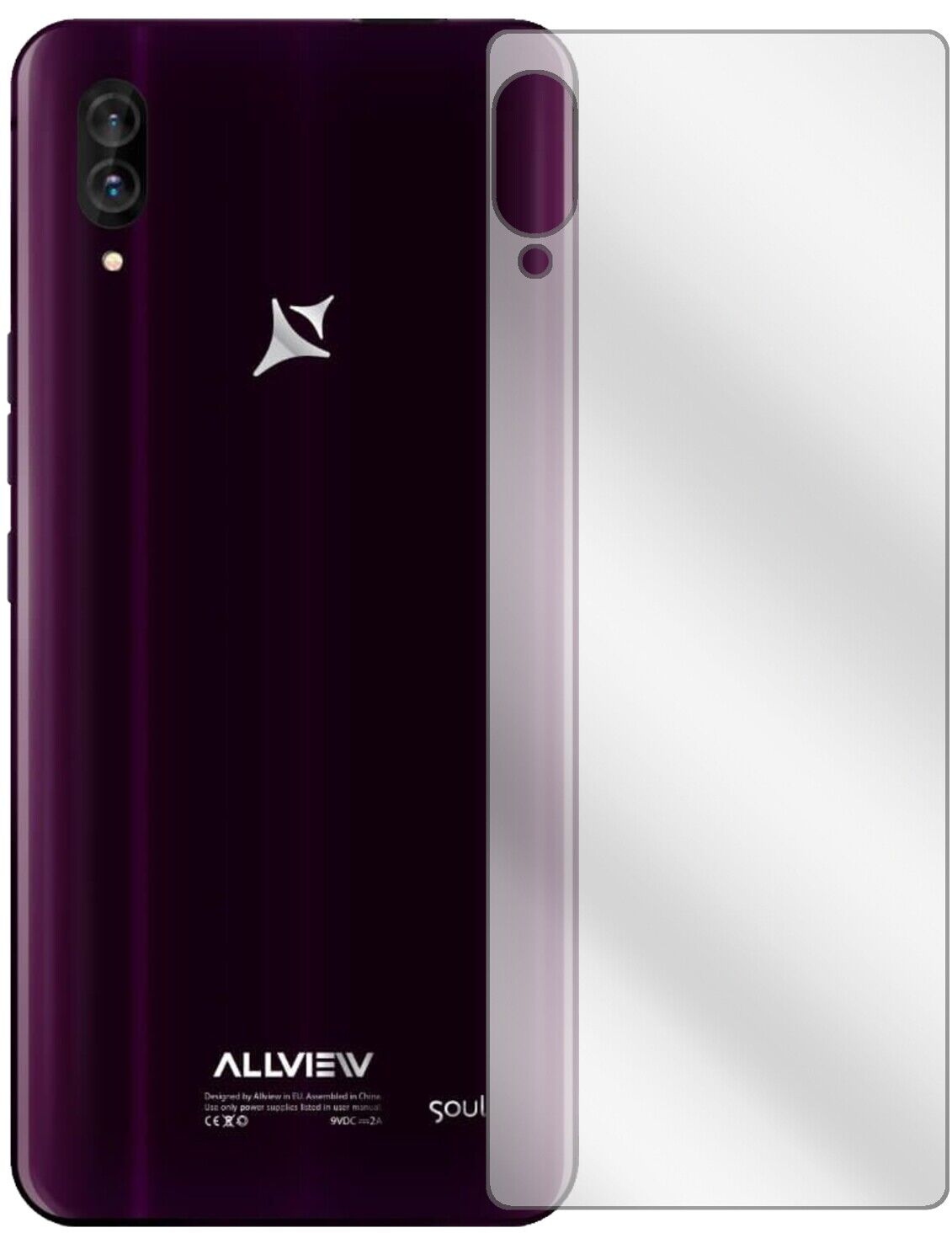Klare Displayschutzfolie von dipos passend für Allview Soul X6 Xtreme Rückseite, präziser Zuschnitt und blasenfrei montiert