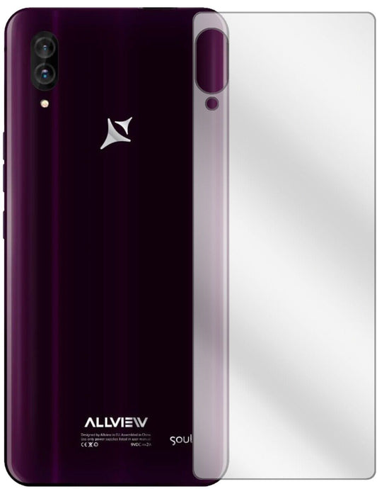 Klare Displayschutzfolie von dipos passend für Allview Soul X6 Xtreme Rückseite, präziser Zuschnitt und blasenfrei montiert