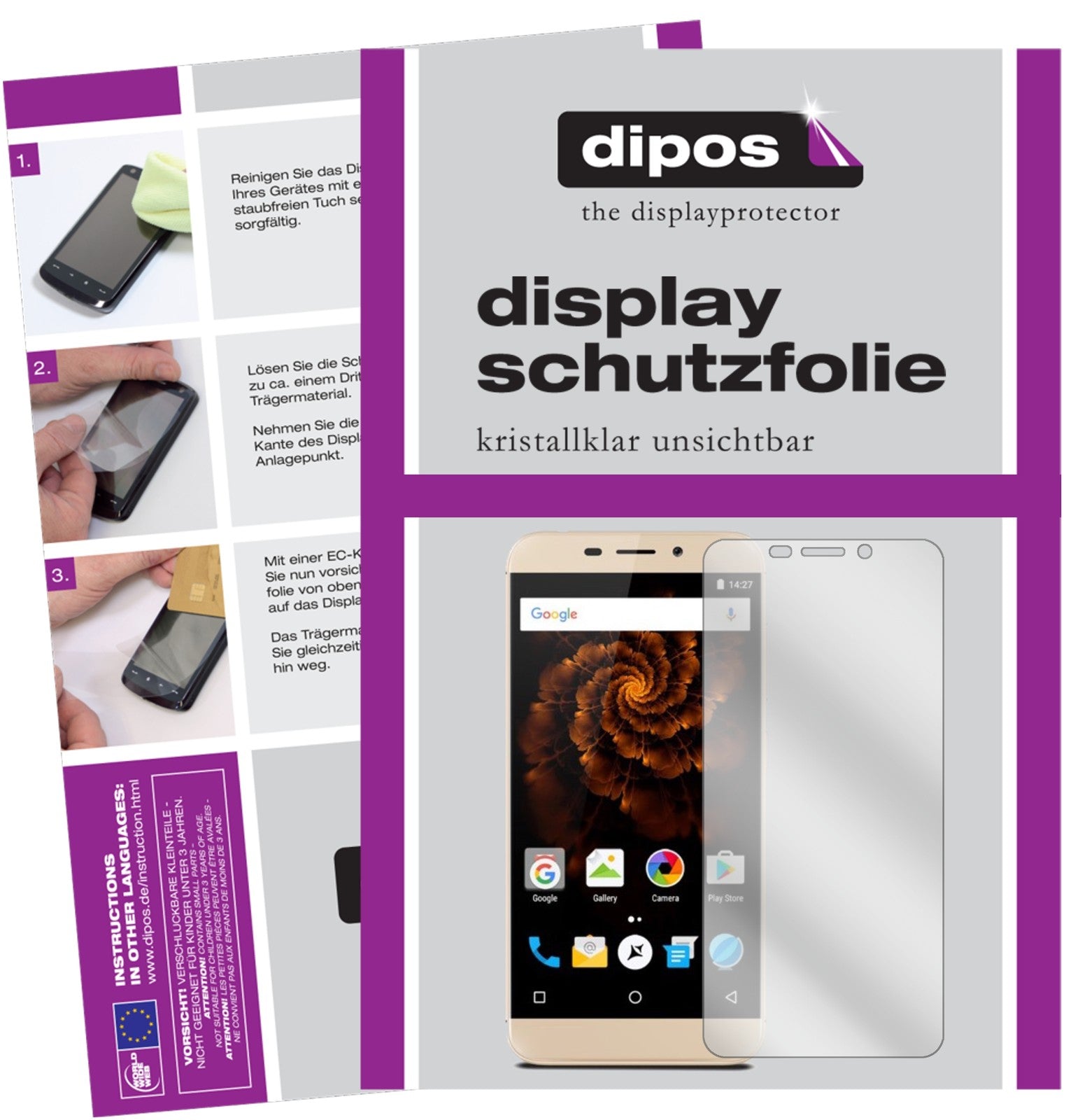 Klare Displayschutzfolie von dipos passend für Allview X4 Soul Mini, präziser Zuschnitt und blasenfrei montiert
