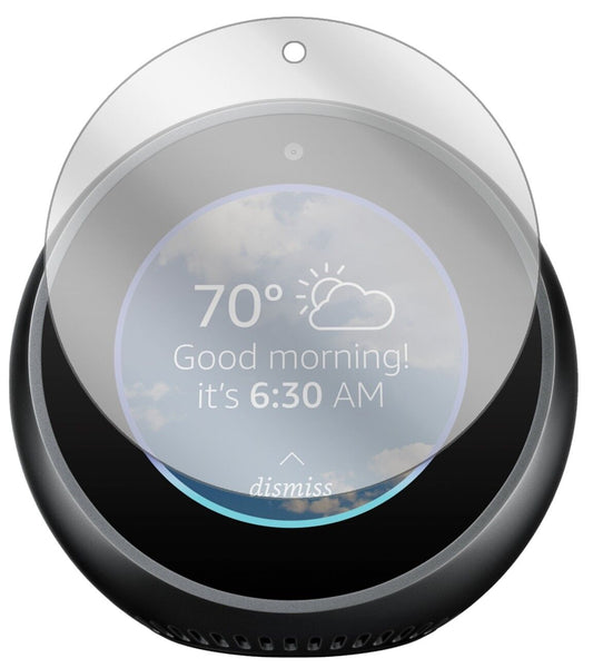 Klare Displayschutzfolie von dipos passend für Amazon Echo Spot, präziser Zuschnitt und blasenfrei montiert